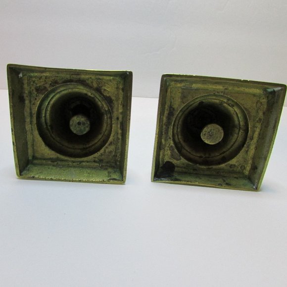 vintage brass push up candle stick holders set of 2 - Picture 13 of 13